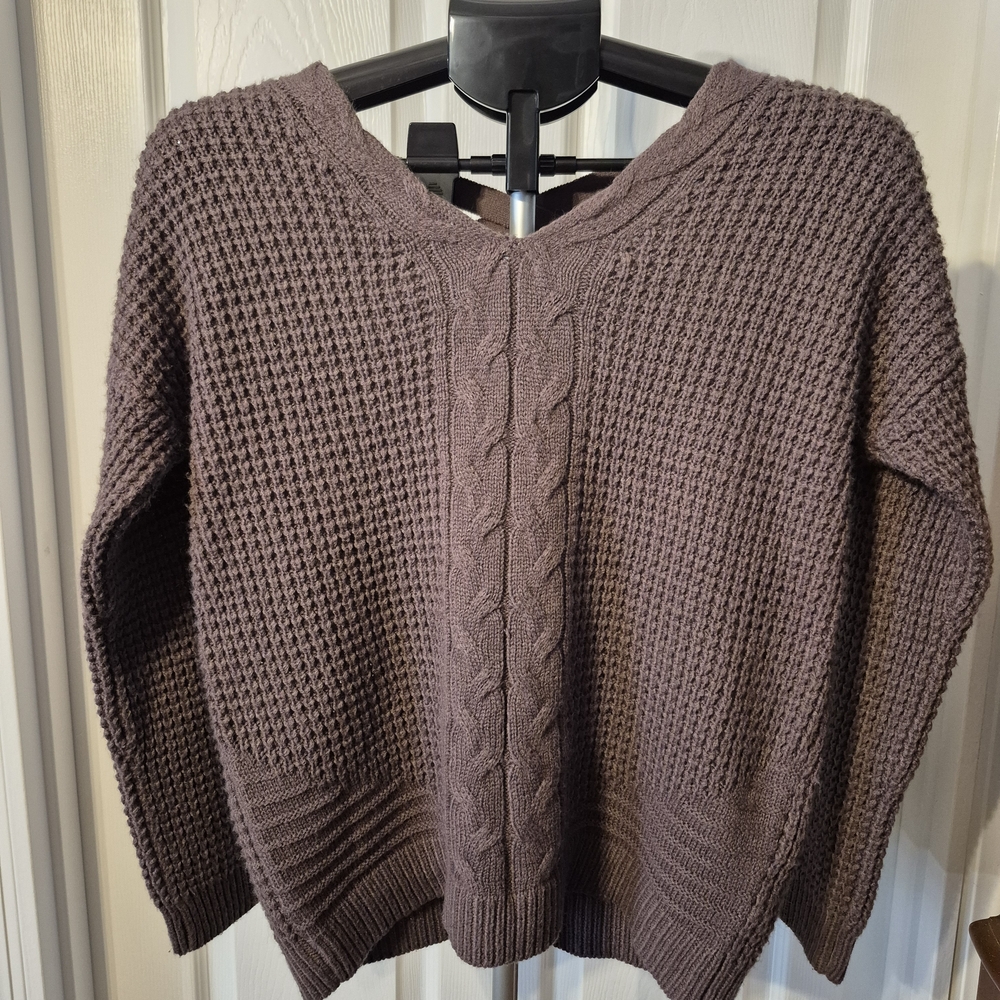 Full Circle Trends Chunky Knit Purple Sweater-Women's Medium-Cozy & Stylish!